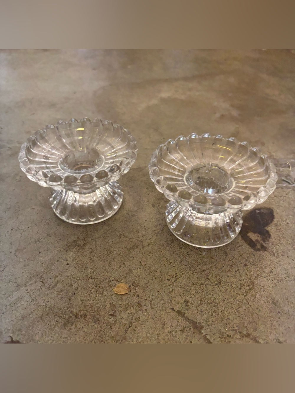 Vintage PartyLite Clear Glass Candle Holders